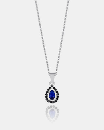 Sapphire Teardrop Necklace Zirconia Frame -cz Emerald Teardrop Pendant For Women -dainty Sterling Silver Sapphire/emerald/crystal Variations