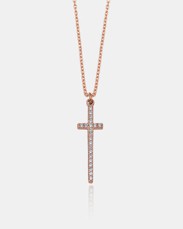 Sterling Silver Cross Necklace - Tiny Cross Pendant, Dainty Christian Jewelry, Religious Gift, Gold / Silver / Rose Gold Minimalist Necklace
