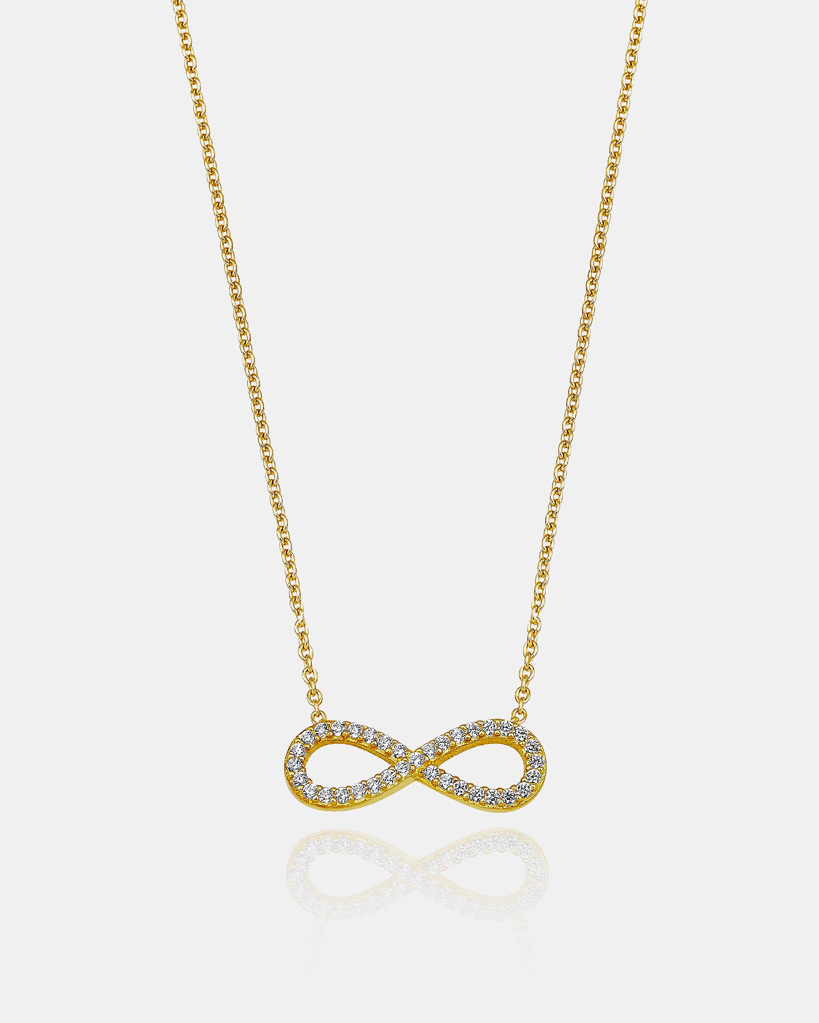 Sparkling Cz Infinity Necklace - Dainty Sterling Silver Chain - Elegant Infinity Pendant -eternal Love Pendant - Meaningful
