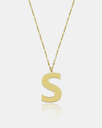 Personalized Initial Necklace, Sterling Silver Letter Pendant