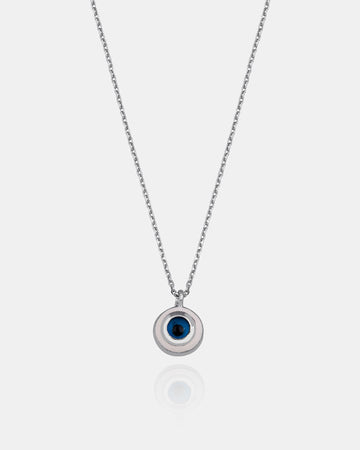 Lucky Charm Evil Eye Necklace For Protection , Minimalist Blue Evil Eye Pendant , Black And White Enamel Round Evil Eye , Gold/silver Chain