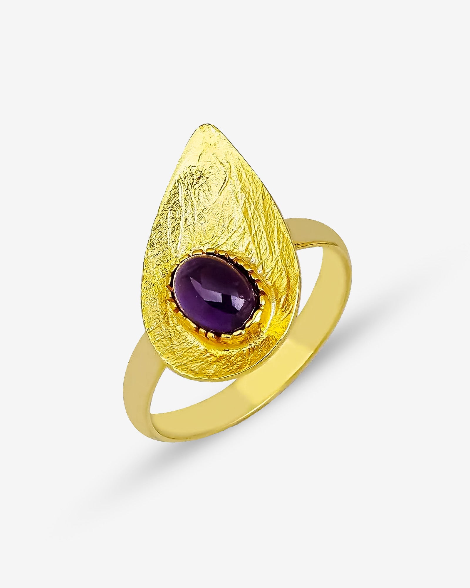 Handcrafted Silver Teardrop Birthstone Set - Necklace, Ring, Earrings - Large Teardrop Birthstone Trio Matching Set - Perfect Gift Idea