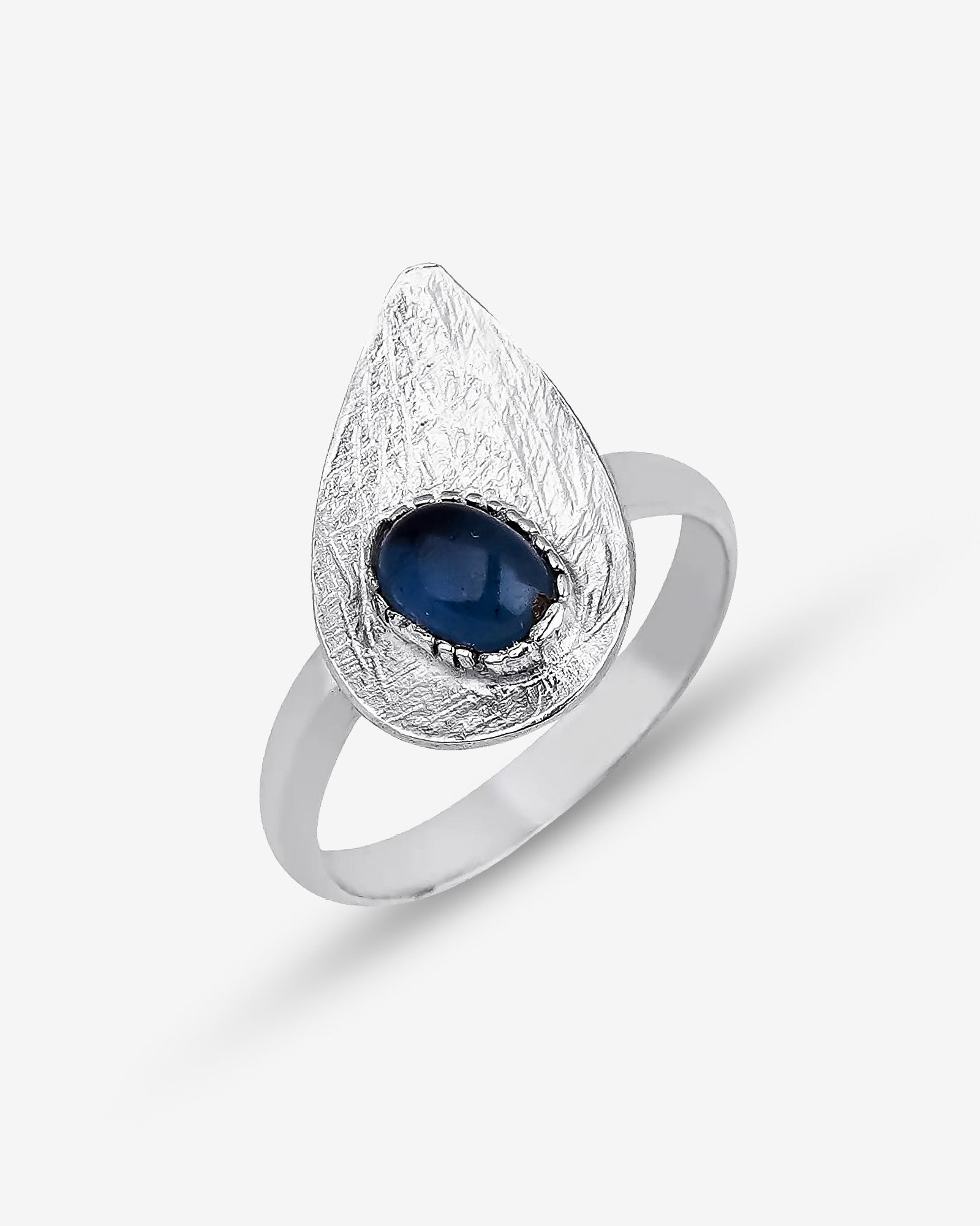 Handcrafted Silver Teardrop Birthstone Set - Necklace, Ring, Earrings - Large Teardrop Birthstone Trio Matching Set - Perfect Gift Idea