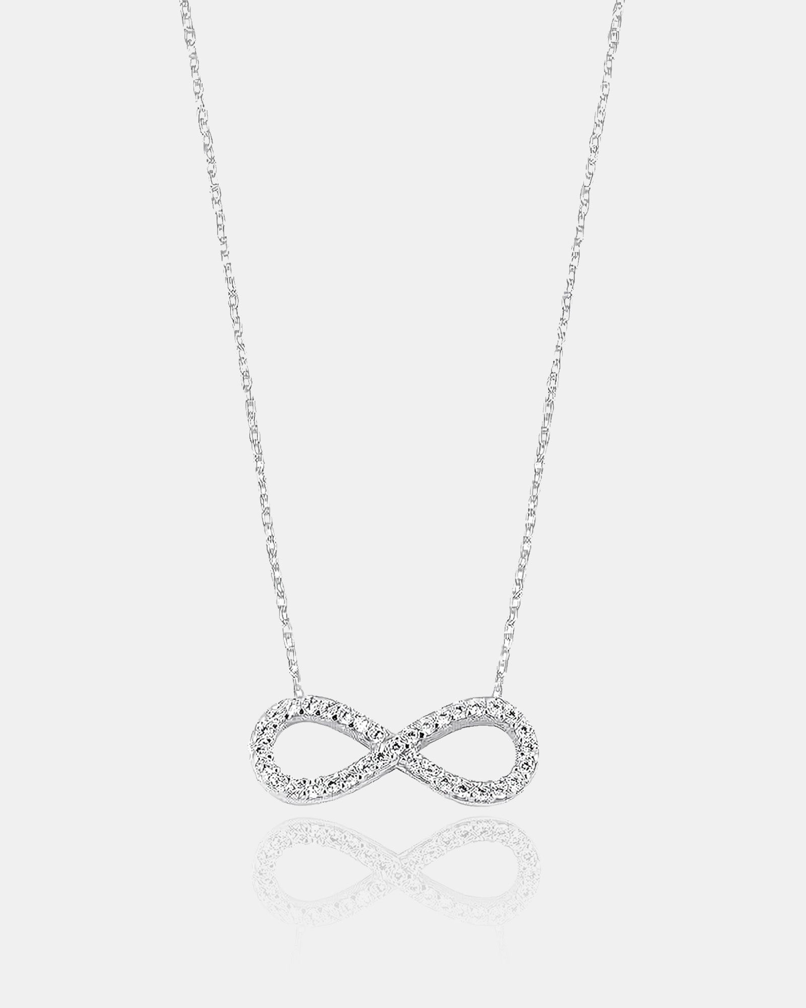 Sparkling Cz Infinity Necklace - Dainty Sterling Silver Chain - Elegant Infinity Pendant -eternal Love Pendant - Meaningful