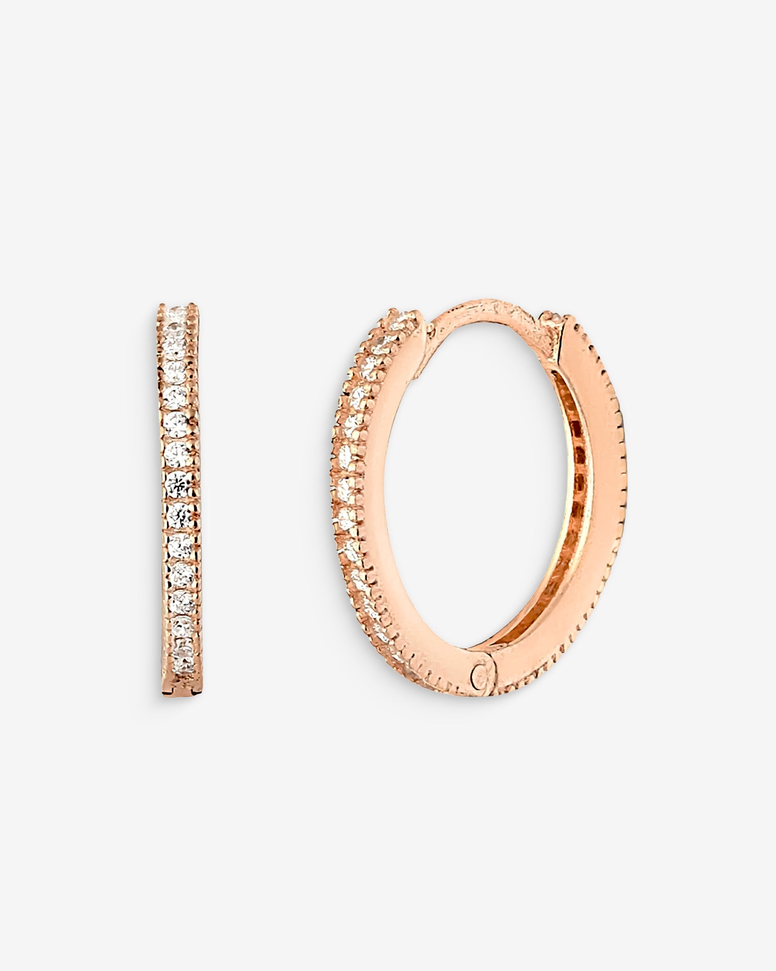 Cz White Zircon Hoop Earrings - Huggie Hoop Earrings - Cz Pave White Colour Hoops - Drop Earrings - Minimalist Hoops