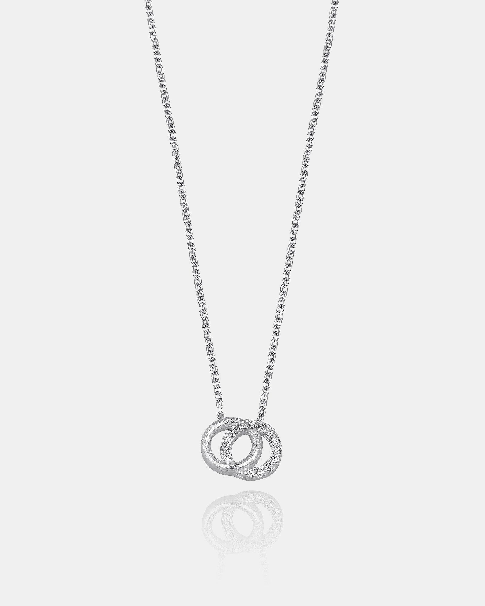 Infinity Linked Circles Pendant , Elegant Silver Double Ring Necklace , Timeless And Minimalist Design , Friendship & Love Inspired Gift