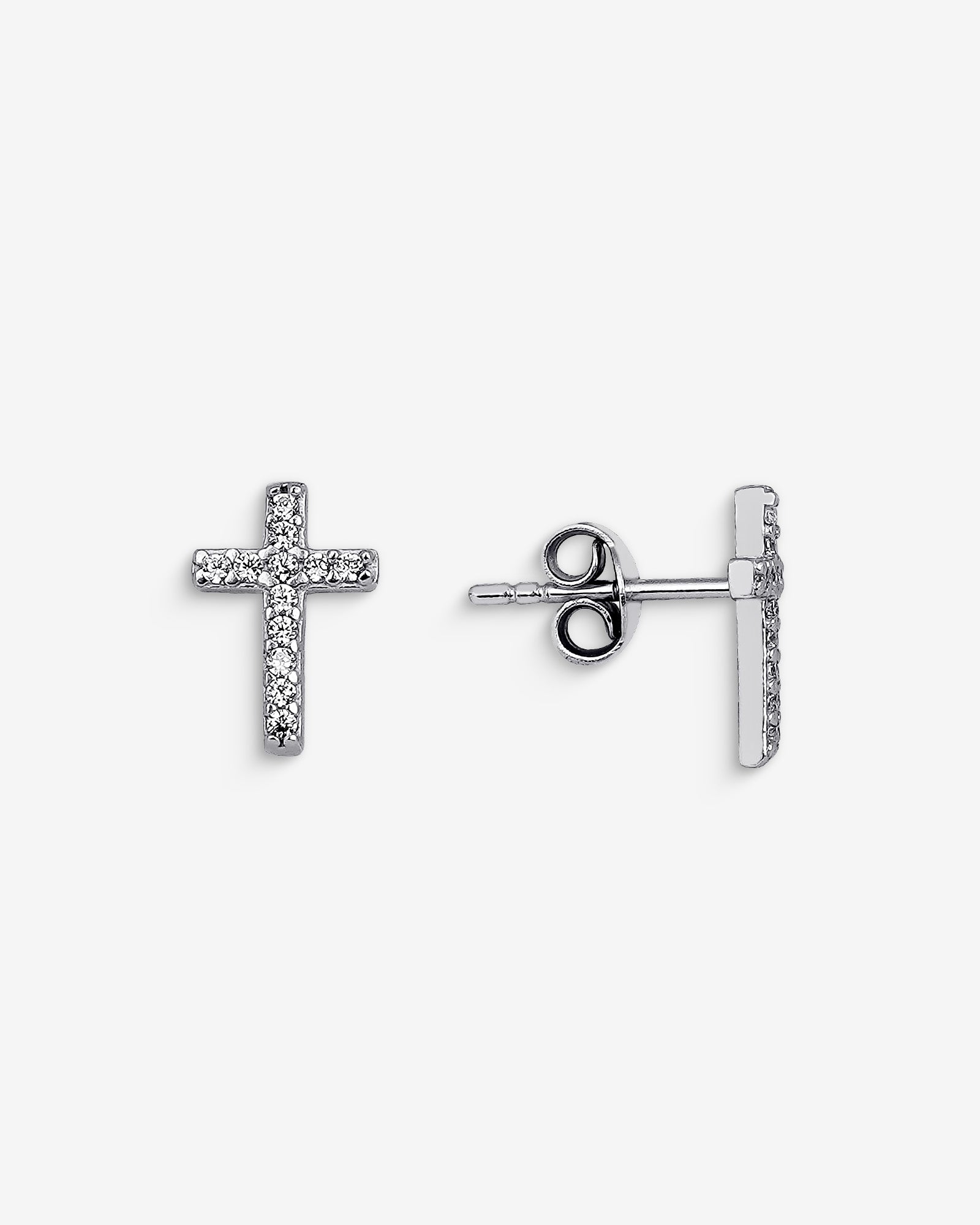Cross Stud Earrings - Cz Sterling Silver Cross Earrings - Minimalist Cross Earrings - Symbolic Gift - Religious Jewelry