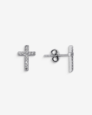 Cross Stud Earrings - Cz Sterling Silver Cross Earrings - Minimalist Cross Earrings - Symbolic Gift - Religious Jewelry
