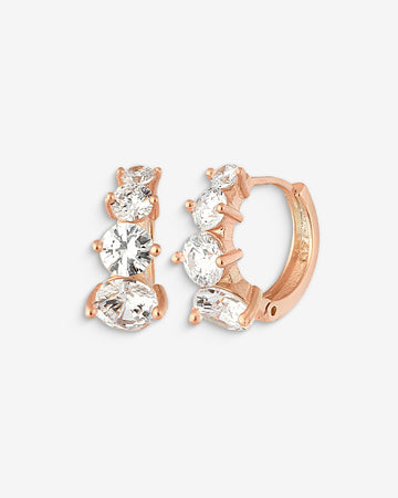Cz Hoop Earrings - Rose Gold Huggie Hoop Earrings - Pave Ring Hoops - Cartilage Hoop Earrings - Pave Cz Huggie Hoops
