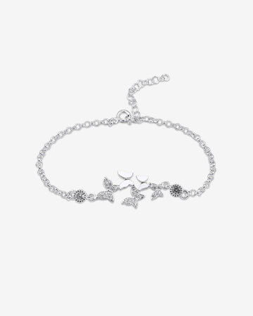 Dazzling Cz Butterfly Bracelet - Sterling Silver Adjustable Butterfly Bracelet - Nature Lover -