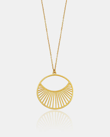 Antique Gold Plated Daylight Necklace - 925 Sterling Silver Jewelry - Womens Jewelry - Sunrise Necklace -