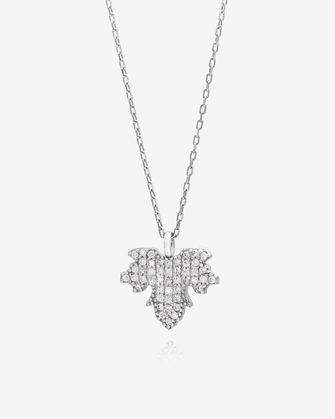 Maple Leaf CZ Pendant Necklace