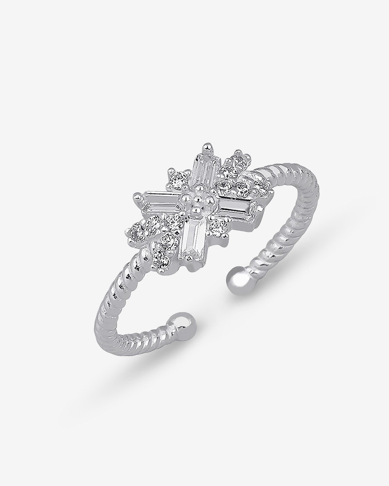 Sterling Silver Sparkle Ring, Handmade Sparkling Silver Band Ring, Twinkling Brilliance: Sterling Silver Sparkle Adjustable Ring