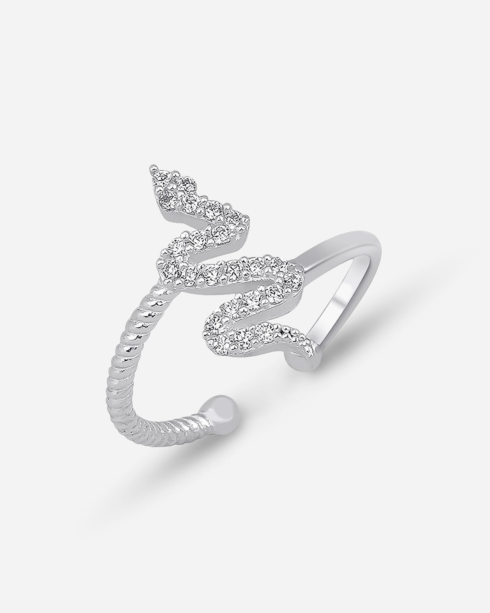 Sterling Silver Snake Desing Ring - Adjustable Snake Ring - Minimalist Serpent Jewelry - Dainty Statement For Women