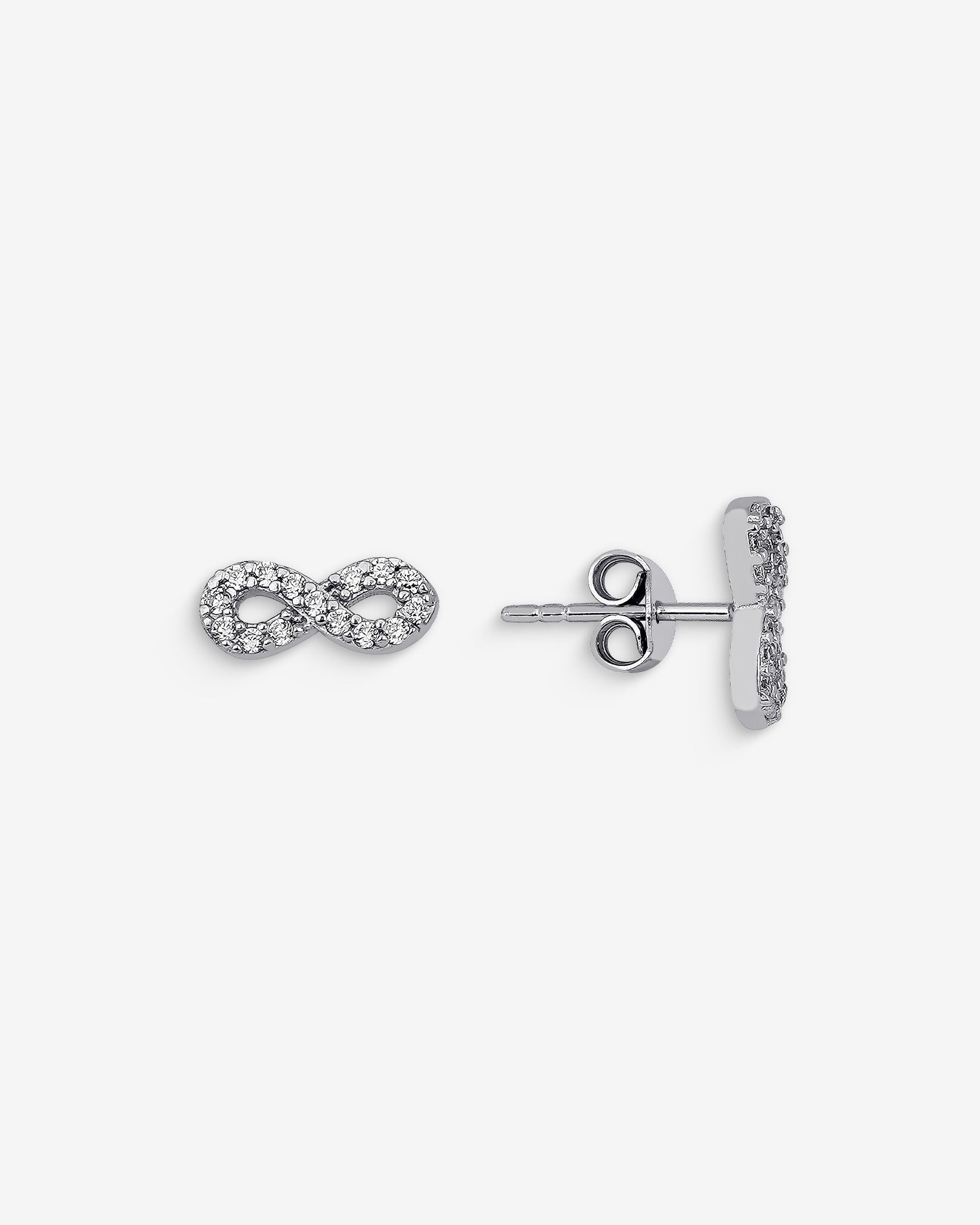 Minimalist Infinity Earrings - Cz Eternal Love Earrings - Infinity Studs - 925 Sterling Silver Jewelry - Love Symbol