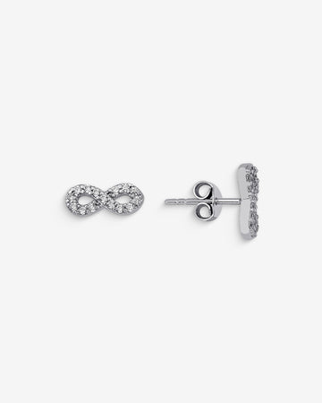 Minimalist Infinity Earrings - Cz Eternal Love Earrings - Infinity Studs - 925 Sterling Silver Jewelry - Love Symbol