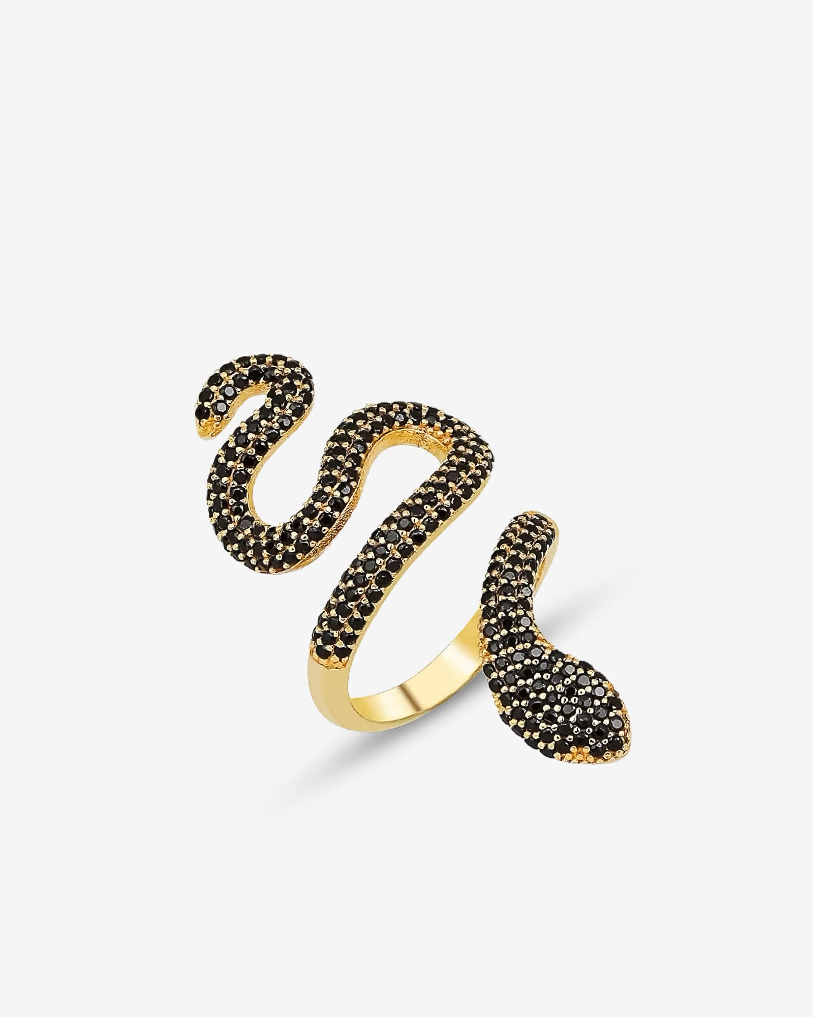 Glamorous Snake Ring - Gold And Silver Pave Snake Statement Ring - Cz Adjustable Snake Ring - Twisted Snake Ring - Serpent Design Jewelry