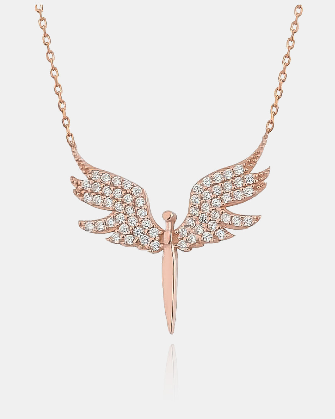 Lucky Angel Wings Necklace , Protective Angel Jewelry Gift , Delicate Gold Plated Angel Charm , 925 Sterling Silver Guardian Angel Necklace