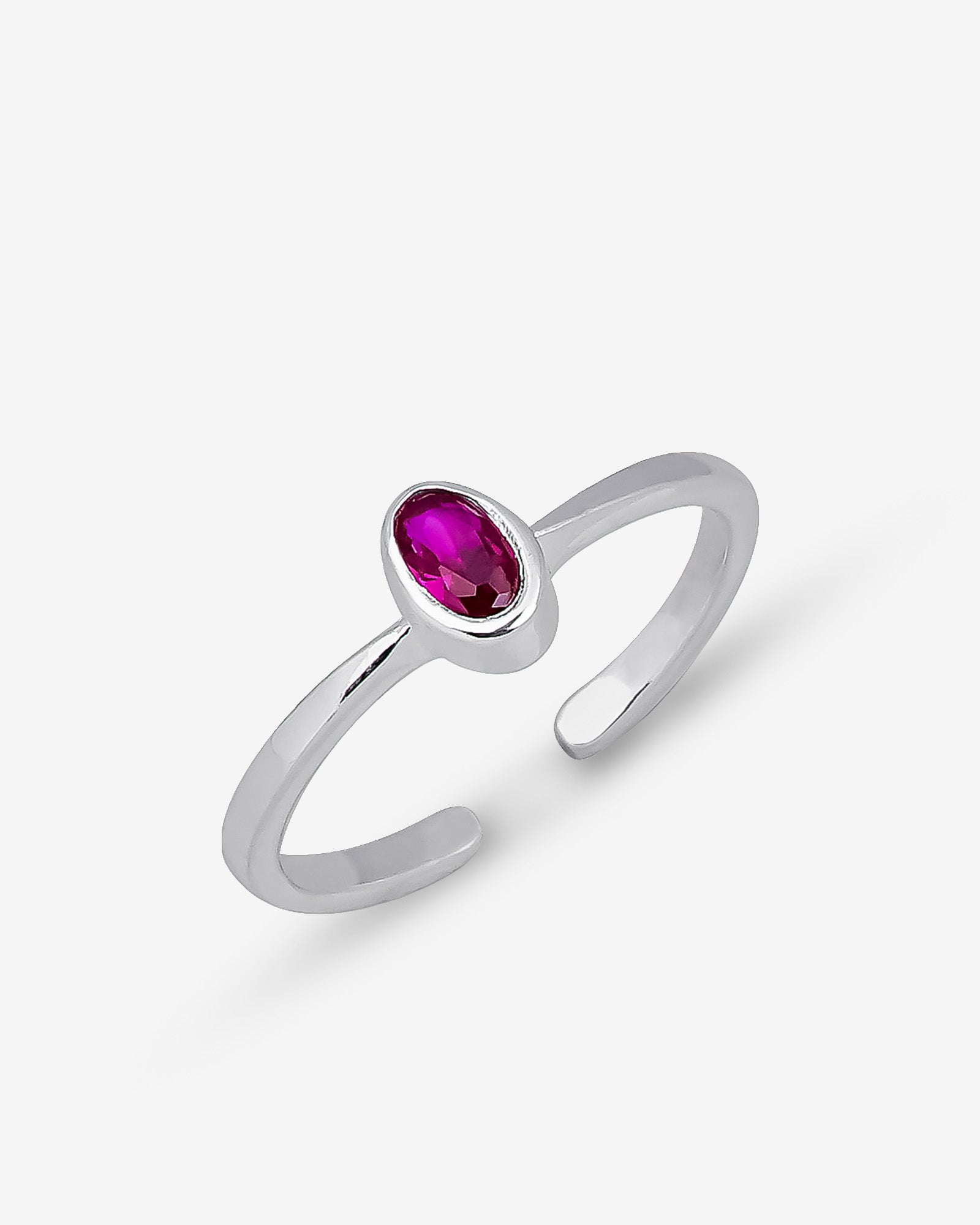 Simple & Chic Ruby Birthstone Stacking Ring - Oval Stone Silver Ring - Red Gemstone Jewelry - Dainty Promise Ring - Red Garnet Jewelry