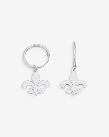 Fleur De Lis Earrings - French Style Jewelry - Sterling Silver Lily Earrings - Vintage Jewelry - Dangle Earrings - Celebrate Pride Month