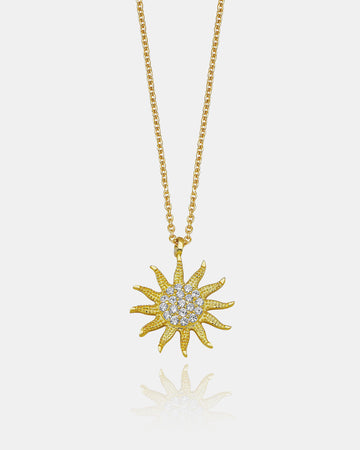 Handmade Jewelry, Celestial Sun Necklace, Delicate Necklace , Gold Plated Necklace, Sun Pendant, Handmade Silver Necklace,