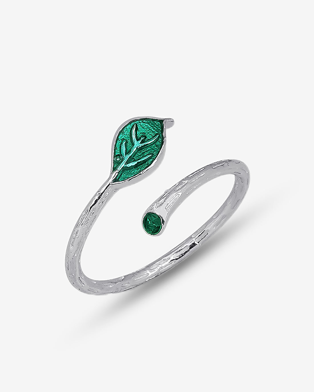 Dainty Gold Color Leaf Ring - Green Ivy Leaf Ring - Dainty Sterling Silver Jewelry - Adjustable Silver Summer Ring - Gold/rose/silver Rings