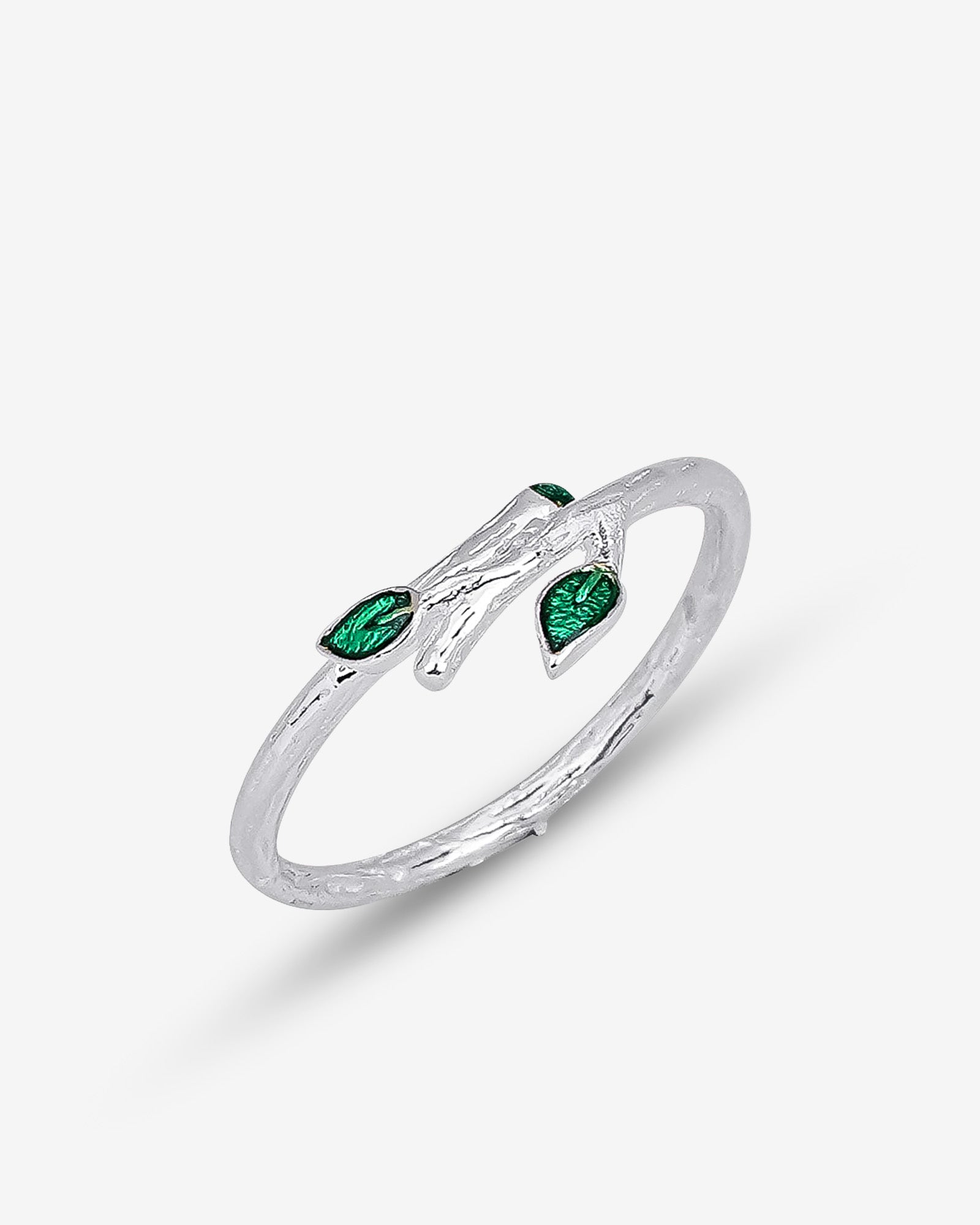 Emerald Ivy Ring - Adjustable Green Leaf Ring - Nature Lover Gift - Ivy Wrap Ring - Minimalist 925 Sterling Silver Jewelry