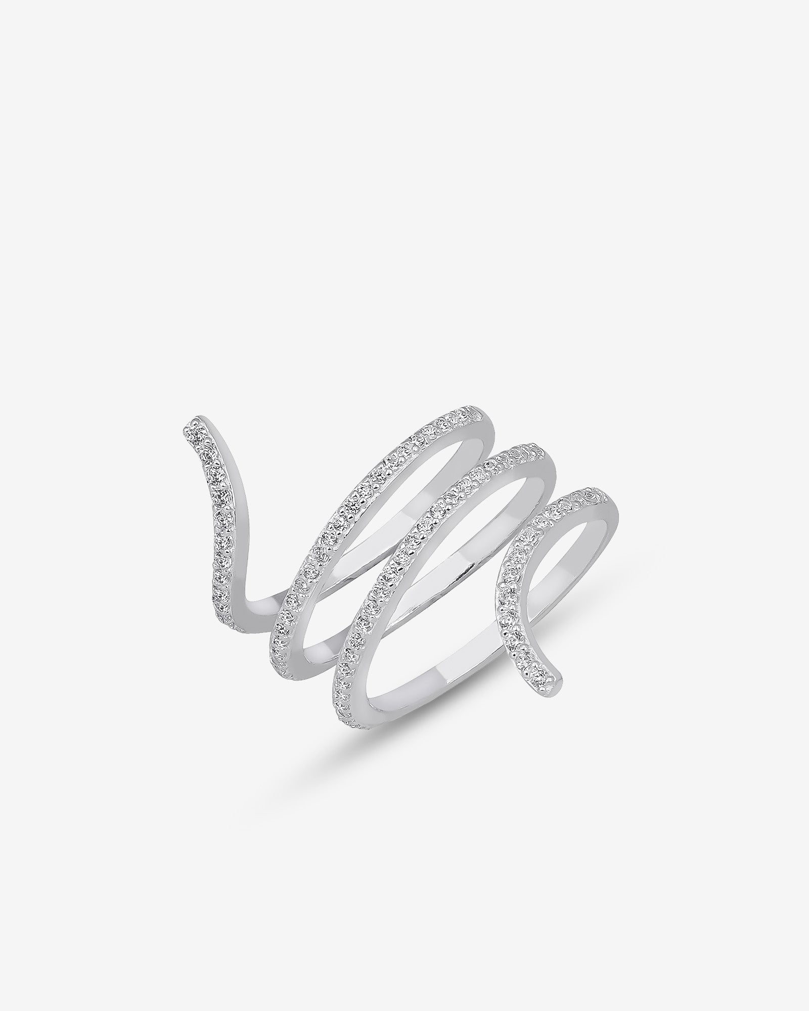 Twisted Snake Model Ring - Adjustable Wraparound Spiral Ring - Sterling Silver Minimalist Glitter Ring - Unique Snake Jewelry Gift For Women