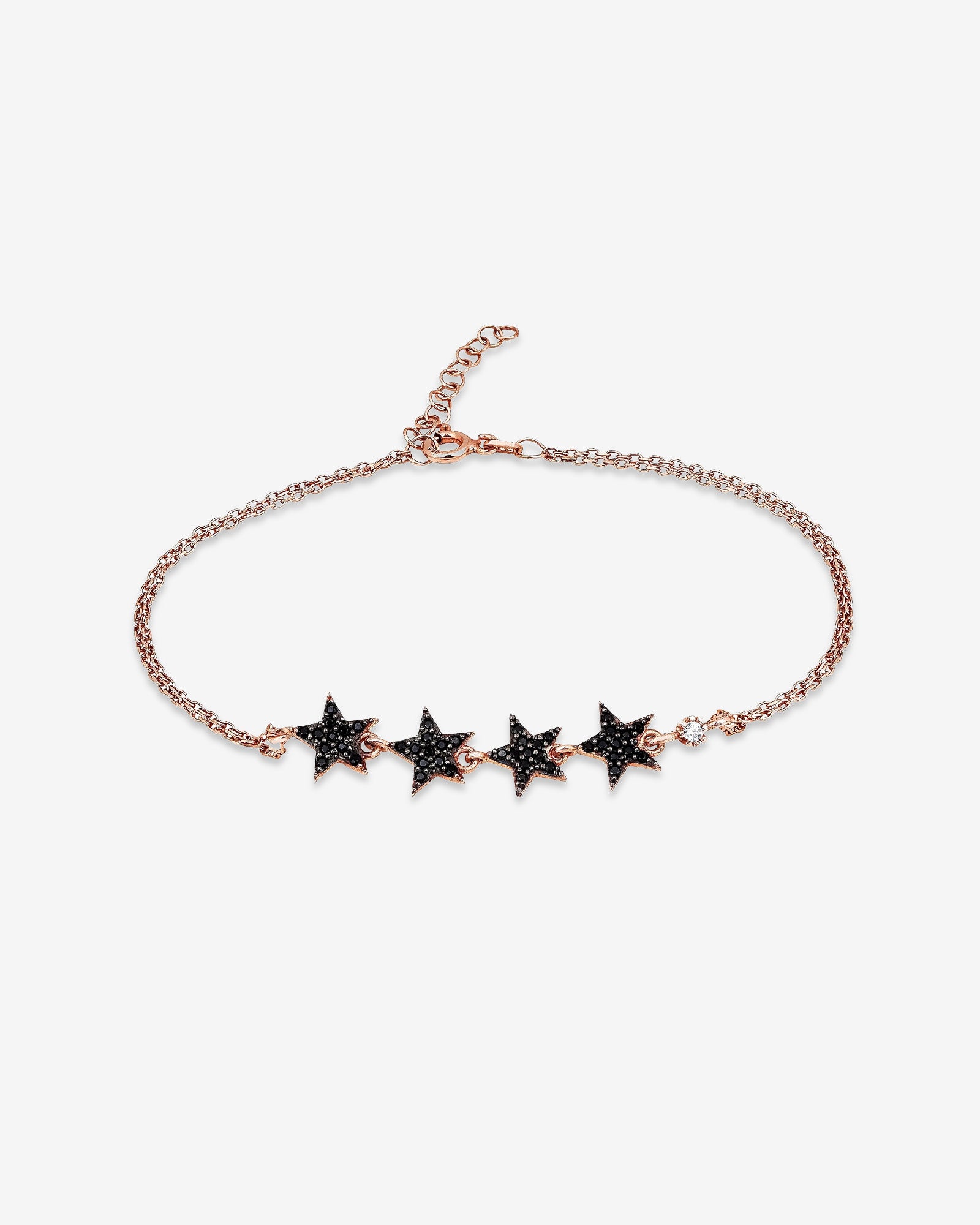Star Chain Bracelet - Zircon Gemstones Celestial Bracelet - Rose Gold Plated Jewelry - Sterling Silver Jewelry For Women