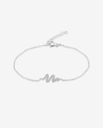 Glamorous Rhinestone Snake Bracelet - High Street Serpentine Snake Bracelet - Mixed Color Snake - Sterling Silver Everyday Jewelry For Women