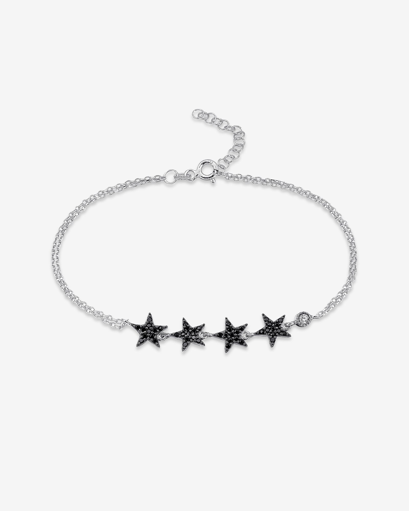 Star Chain Bracelet - Zircon Gemstones Celestial Bracelet - Rose Gold Plated Jewelry - Sterling Silver Jewelry For Women