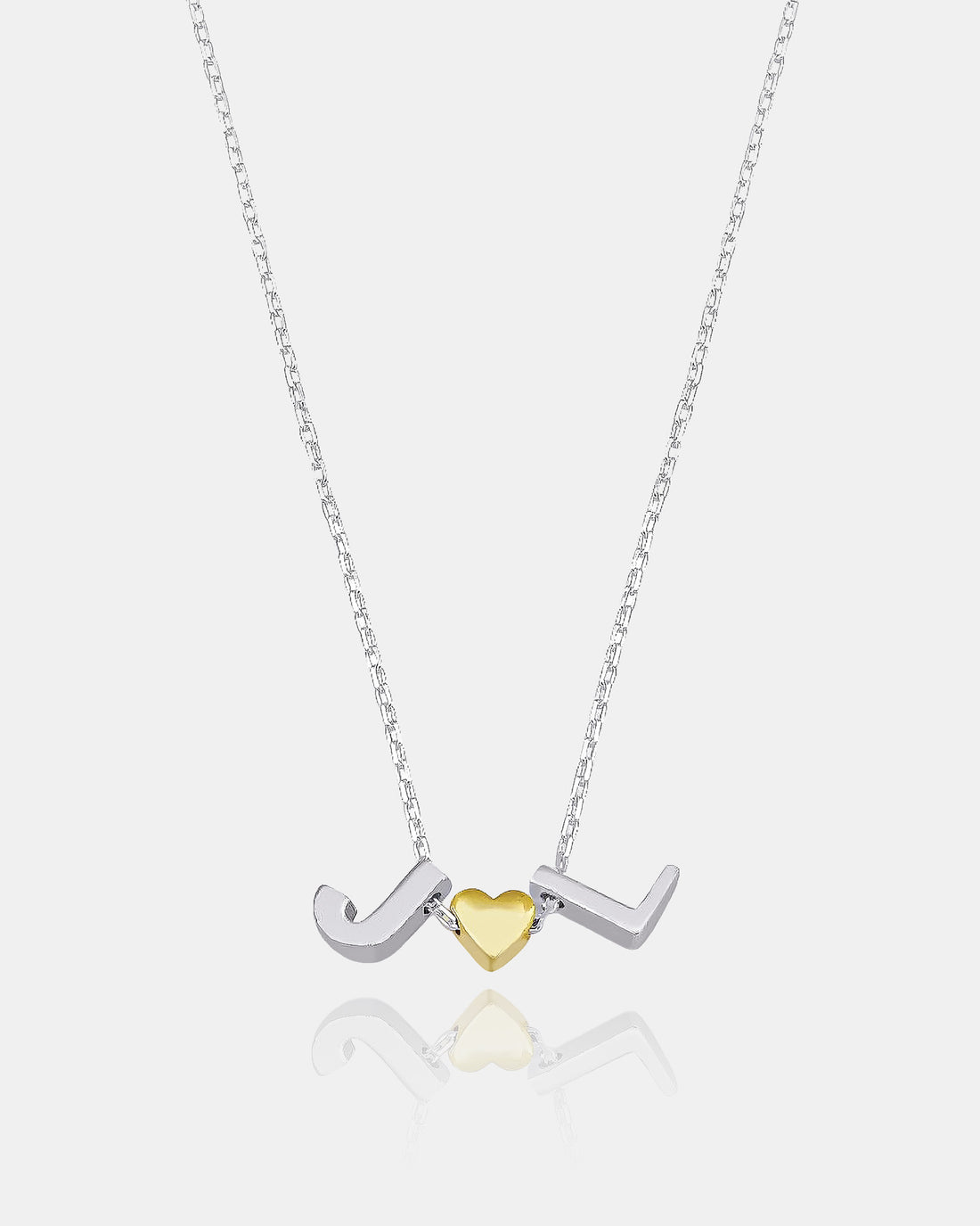 Personalized Sterling Silver Initial Necklace, Heart Pendant