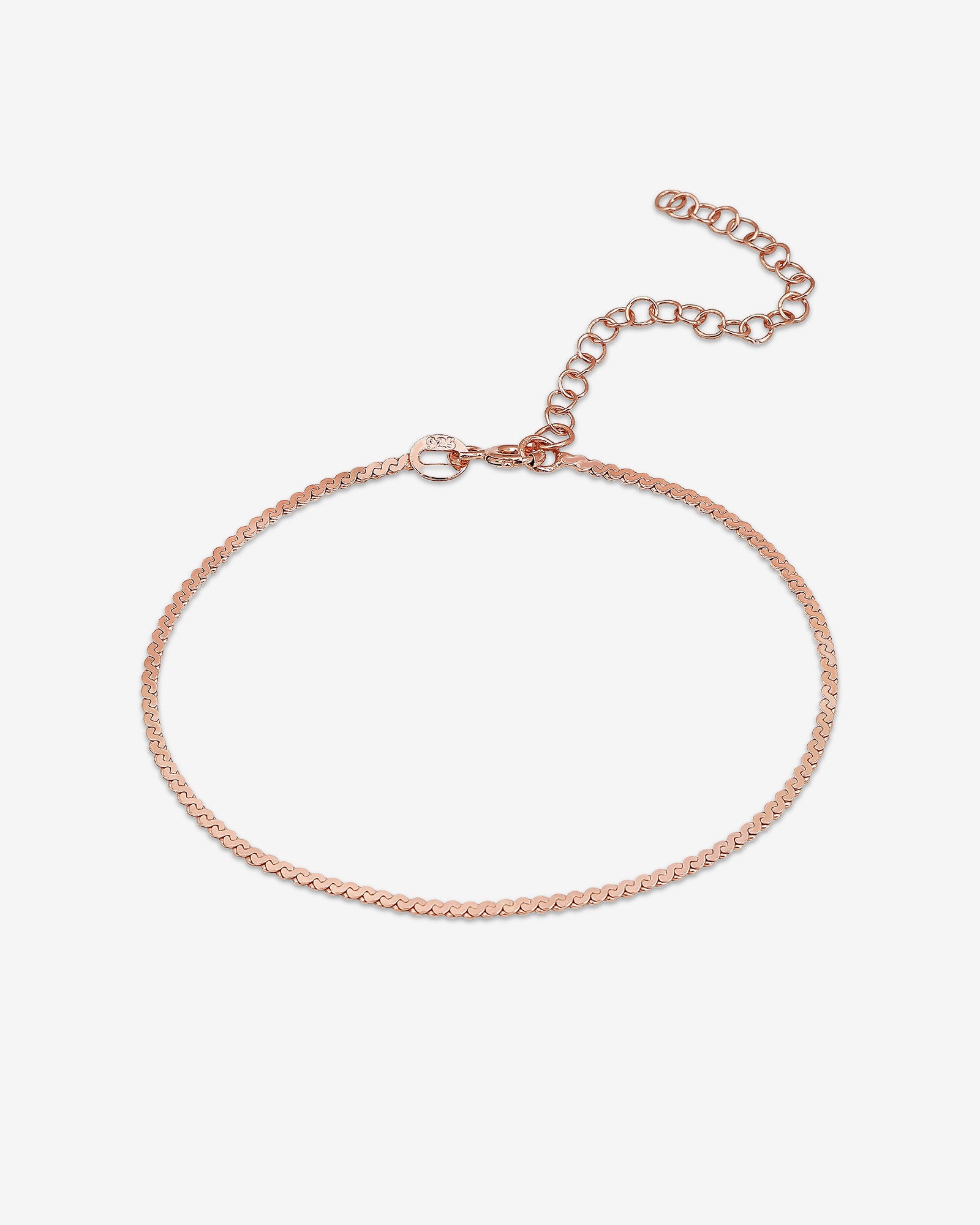 Dainty Serpentine Chain Bracelet - Rose Gold/silver Flat Chain Bracelet - Italian Bracelet - Sterling Silver Jewelry - Ideas