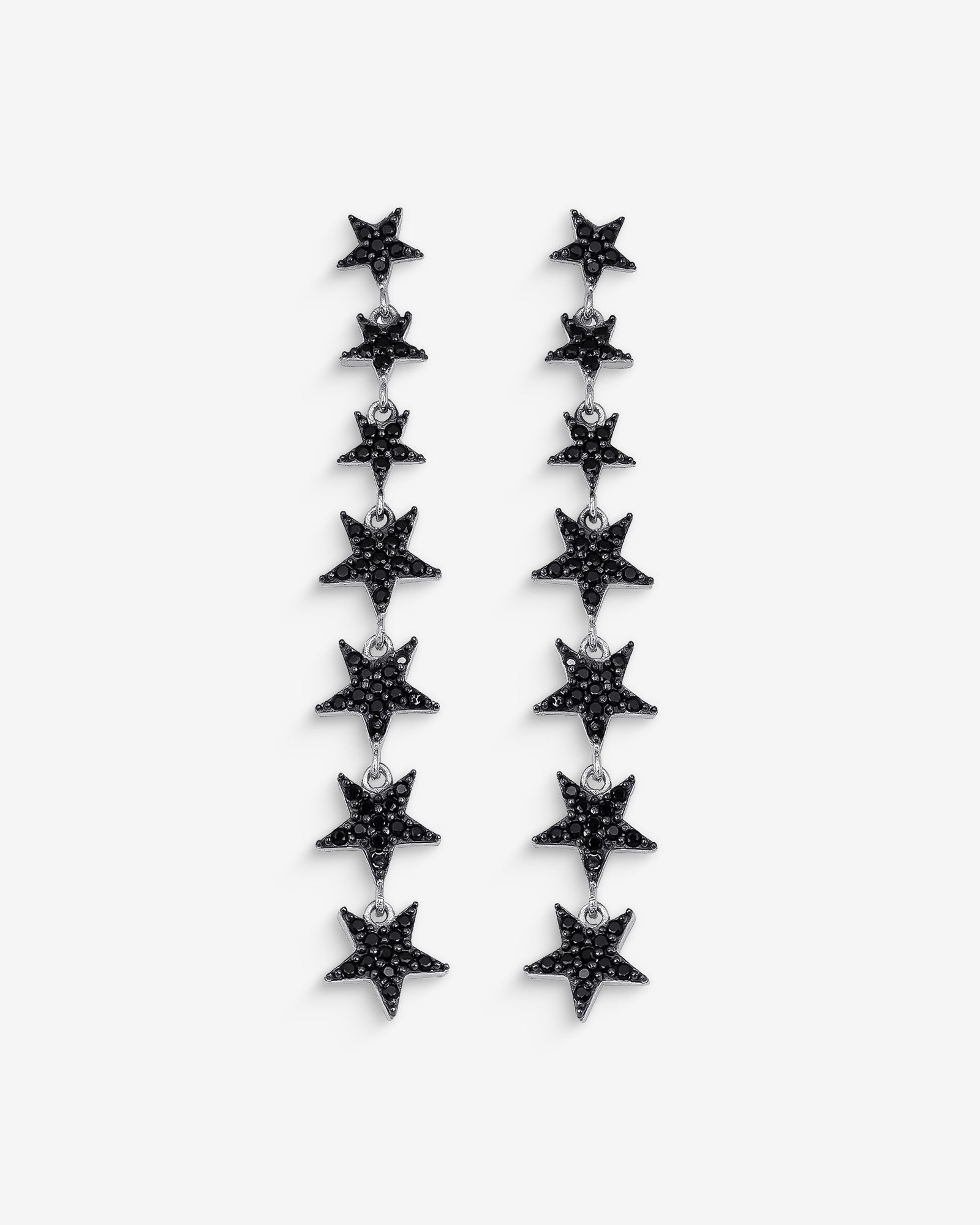 Star Lariat Dangle Earrings - Zircon Gemstones Celestial Earrings - Sterling Silver Jewelry - Star Design Stud Earrings - Star Drop Earrings