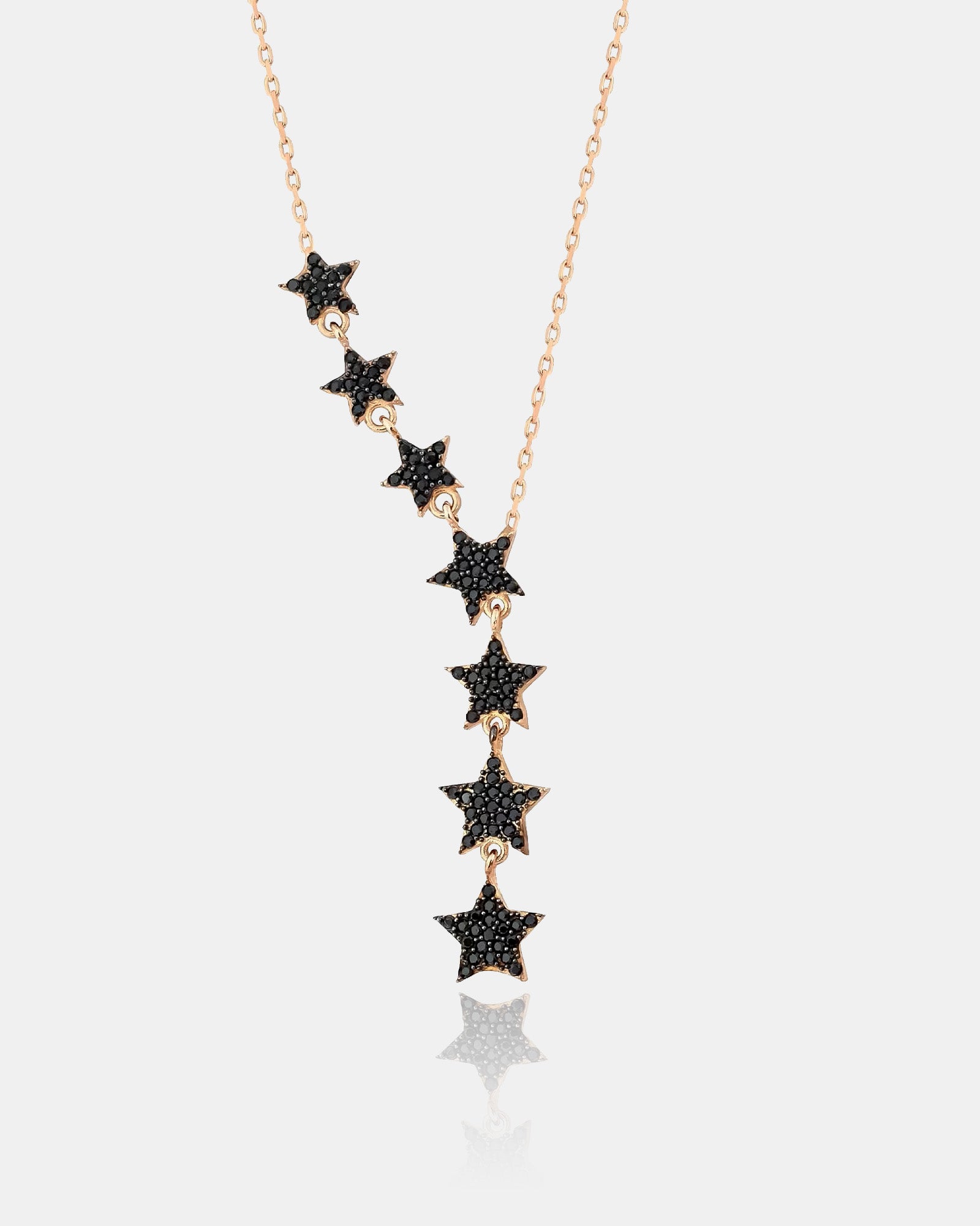 Gold Color Star Lariat Necklace - Asymmetric Y Shape Drop Star Pendant - Silver / Gold / Rose Gold Chain Options -