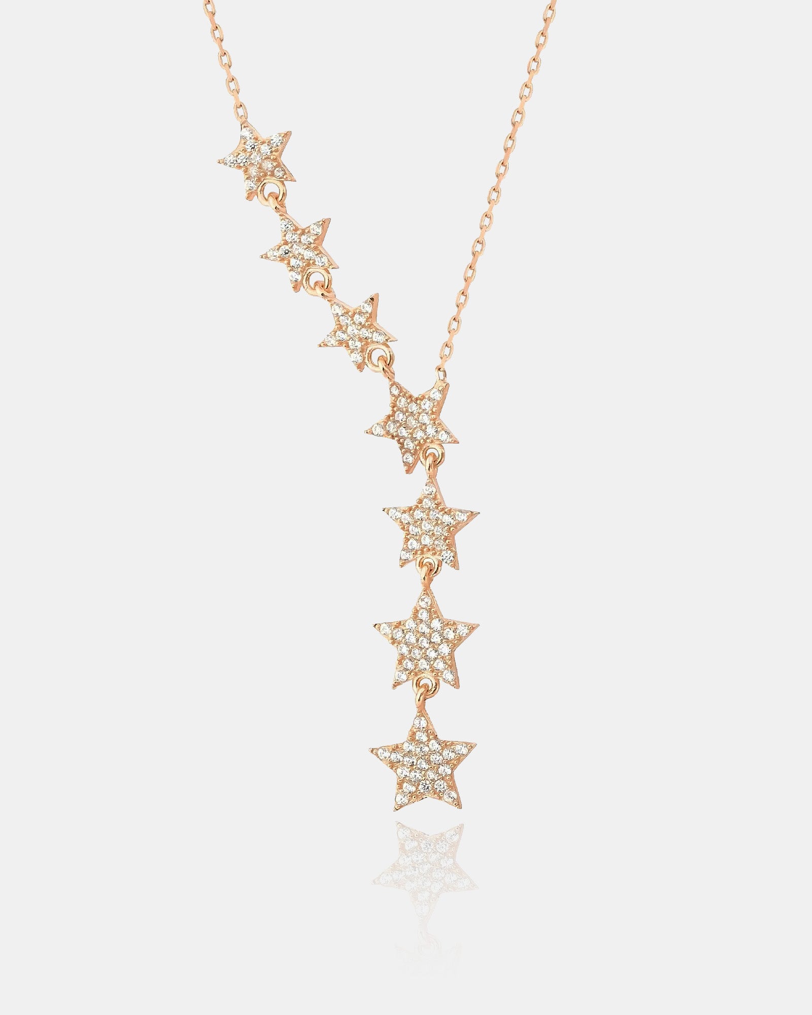 Gold Color Star Lariat Necklace - Asymmetric Y Shape Drop Star Pendant - Silver / Gold / Rose Gold Chain Options -