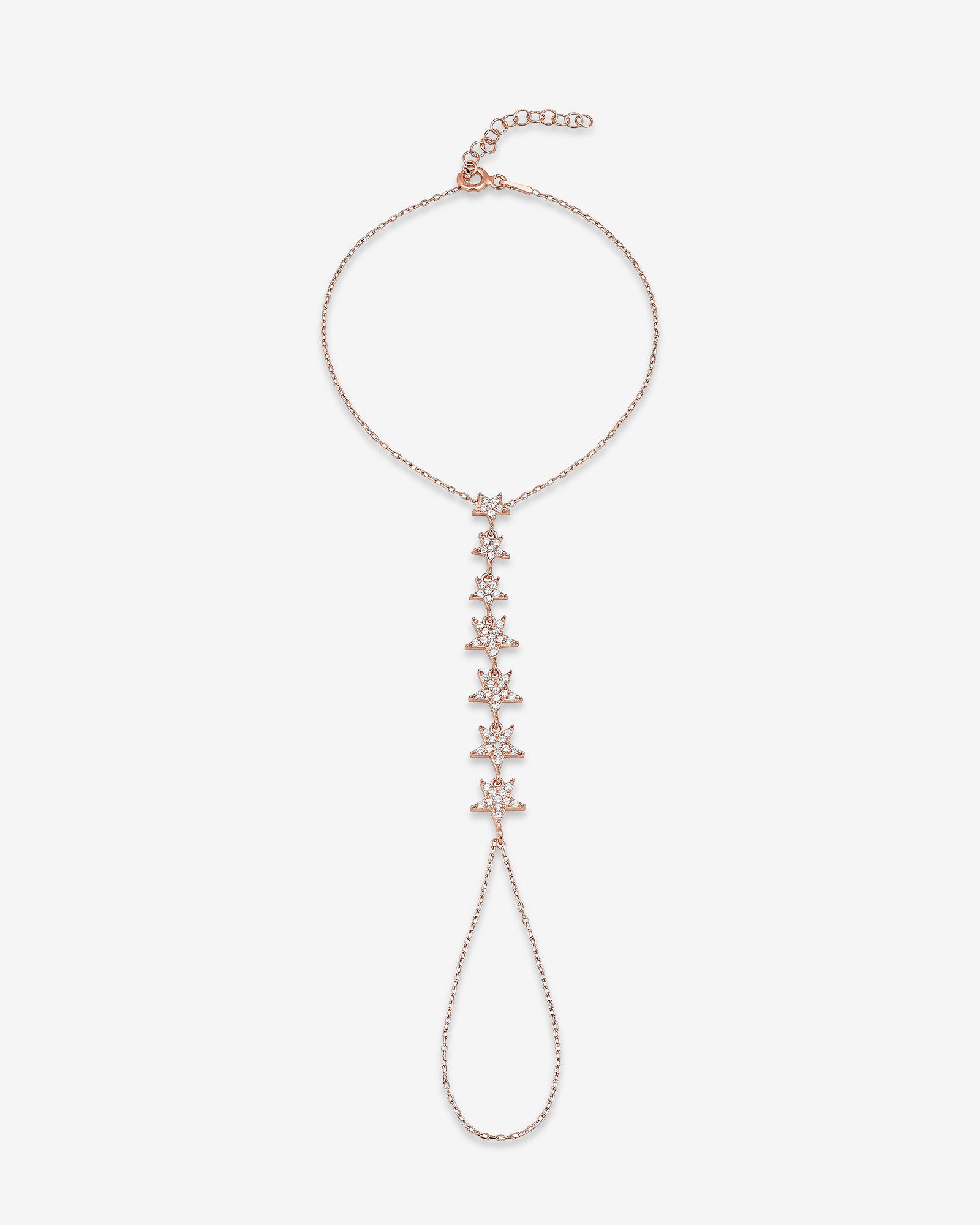 Star Sahmeran Bracelet - Star Chain Bracelet - Celestial Silver Jewery For Women - Hand / Finger Chain Bracelet