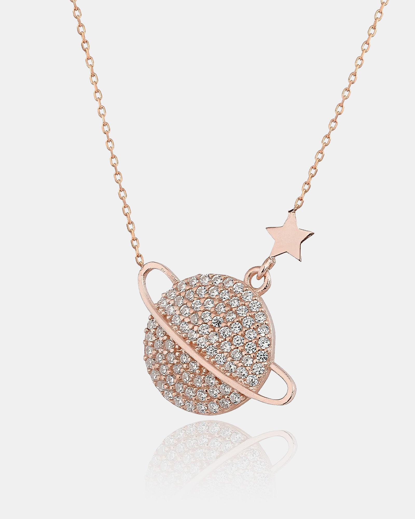 Galaxy Sterling Silver Necklace, Planet Star Jewelry Pendant, , Pave Necklace Personalized Gift, Delicate Silver Necklace