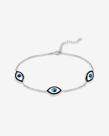 Marquise Three Evil Eye Bracelet