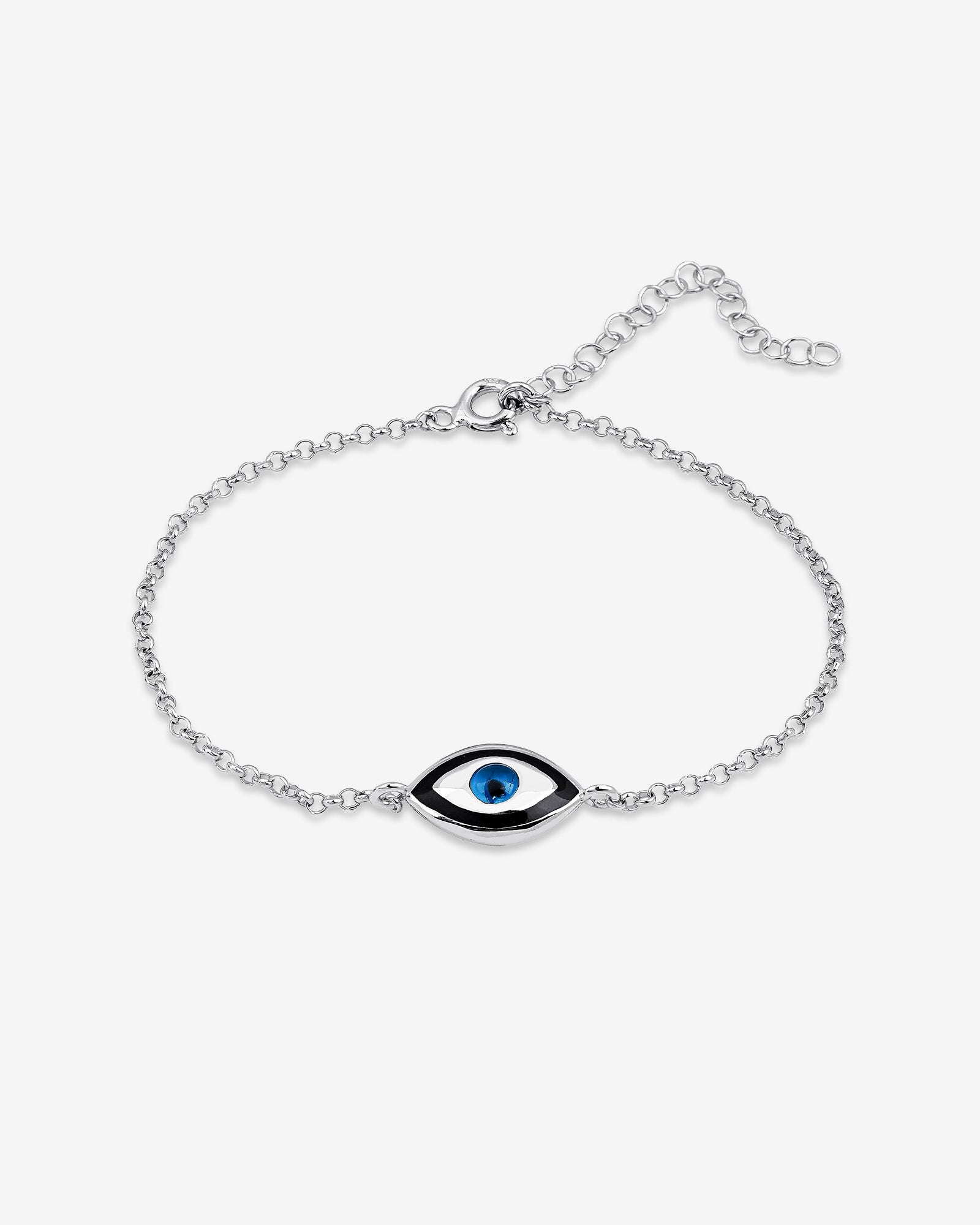 Marquise Evil Eye Bracelet , Black And White Enamel Evil Eye Protection Bracelet , Gold And Silver Chain Options , Symbol Of Protection