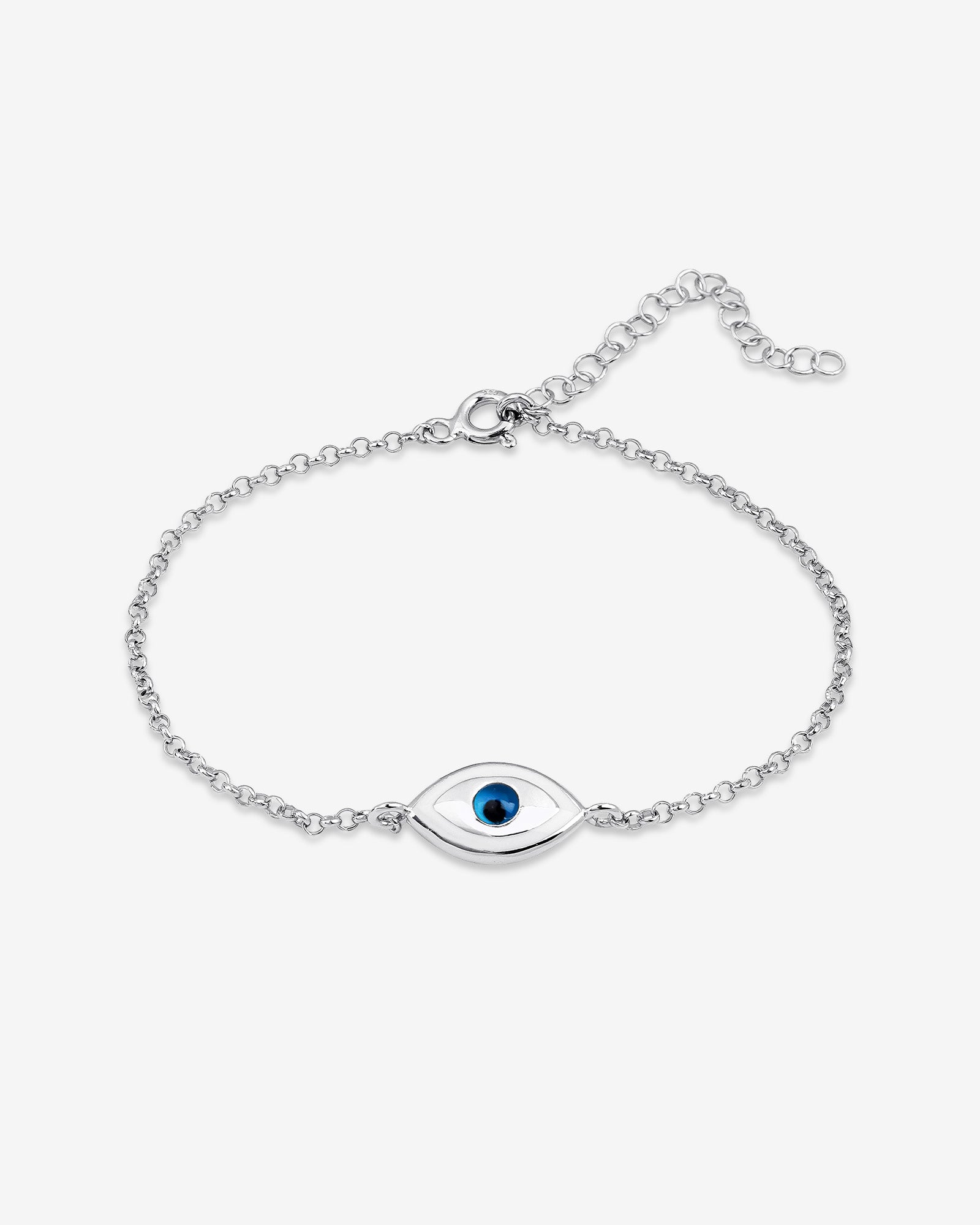 Marquise Evil Eye Bracelet , Black And White Enamel Evil Eye Protection Bracelet , Gold And Silver Chain Options , Symbol Of Protection