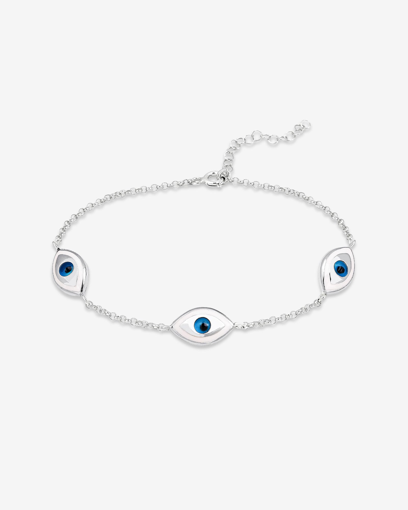 Marquise Evil Eye Bracelet , Black And White Enamel Evil Eye Protection Bracelet , Gold And Silver Chain Options , Symbol Of Protection