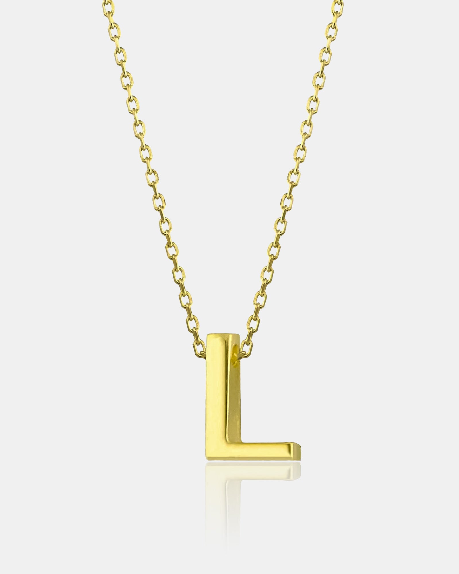 14k Solid Gold Initial Necklace - 14k Real Yellow Gold & White Gold Initial Necklace - 14k Personalized Letter Pendant - Jewelry For Women