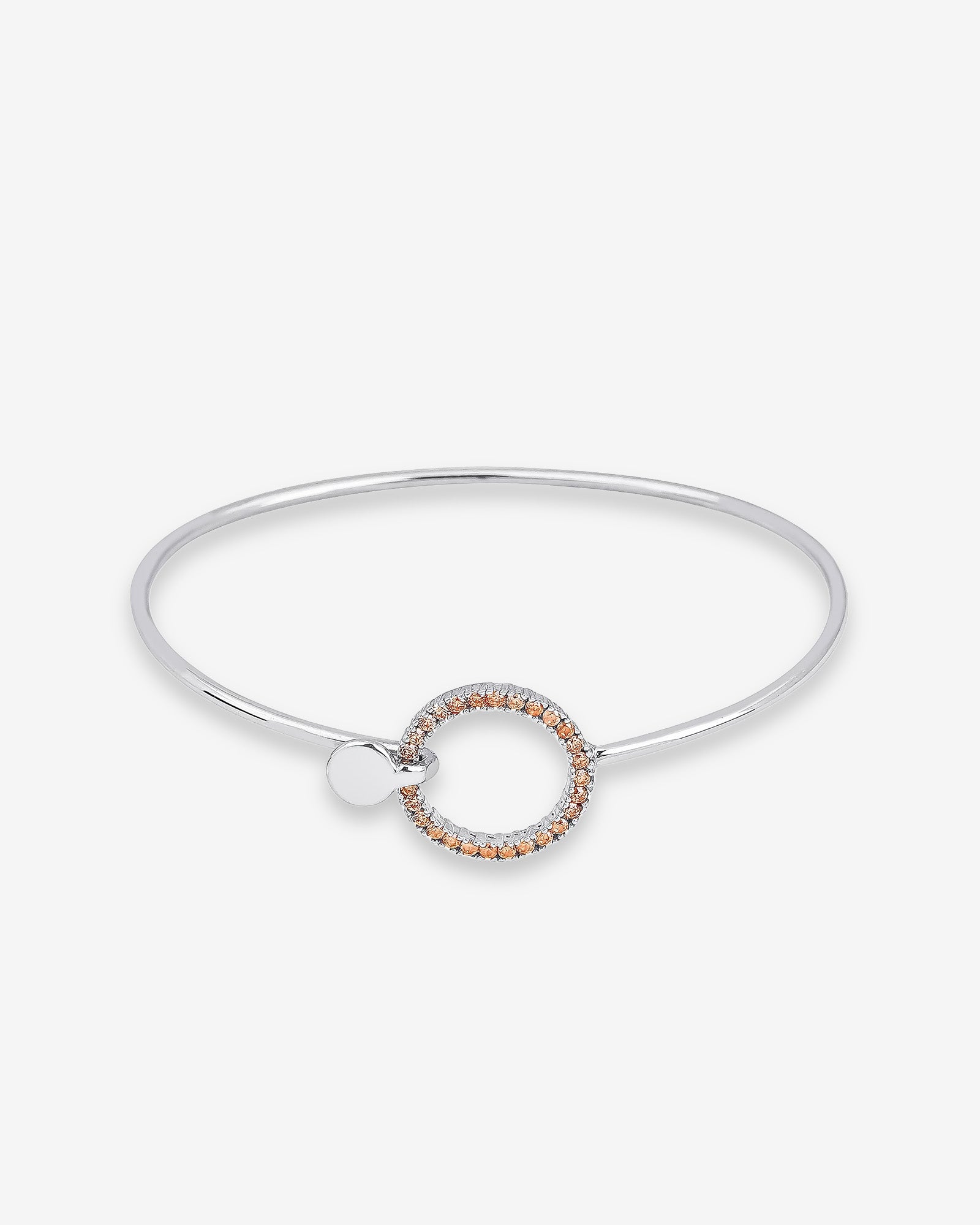 Cubic Zirconia Circle Cuff Bracelet - Silver / Gold / Rose Gold Circle Bangle - Dazzling Circle Cuff Bracelet - Fancy Bracelet