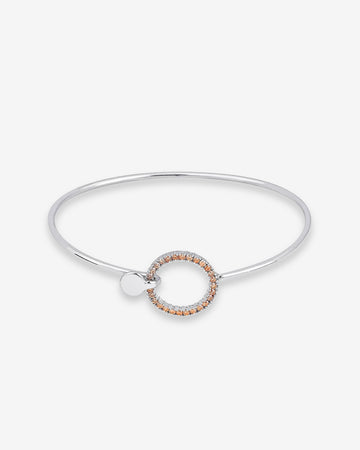 Cubic Zirconia Circle Cuff Bracelet - Silver / Gold / Rose Gold Circle Bangle - Dazzling Circle Cuff Bracelet - Fancy Bracelet