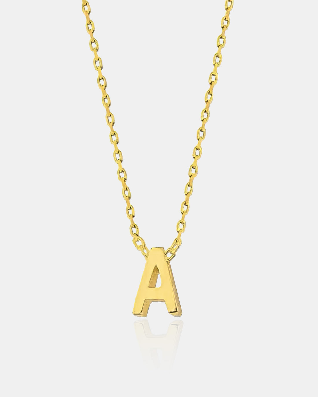 9k Solid Gold Initial Necklace - 9k Real Yellow Gold & White Gold Initial Necklace - 9k Personalized Letter Pendant - Jewelry For Women