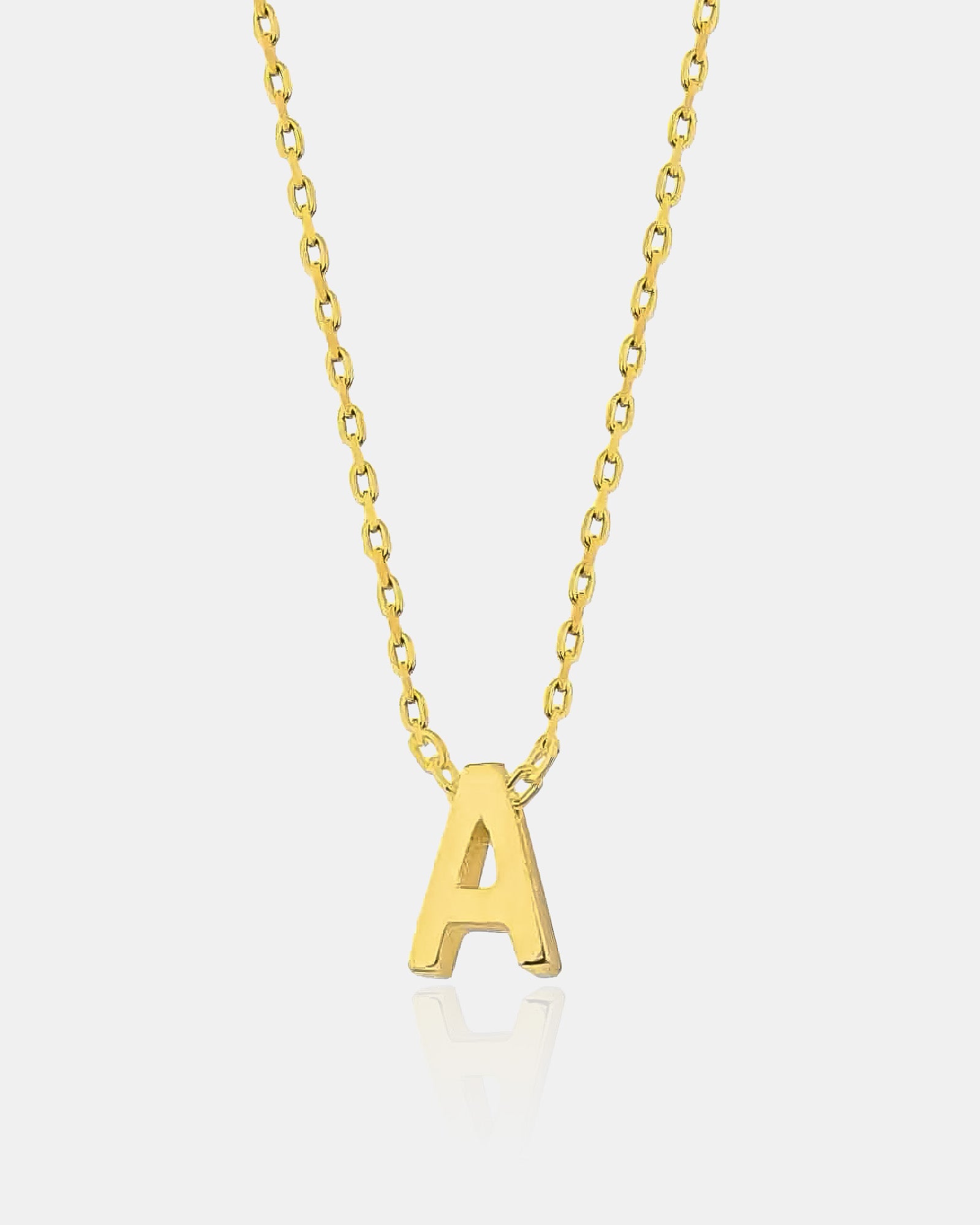 14k Solid Gold Initial Necklace - 14k Real Yellow Gold & White Gold Initial Necklace - 14k Personalized Letter Pendant - Jewelry For Women