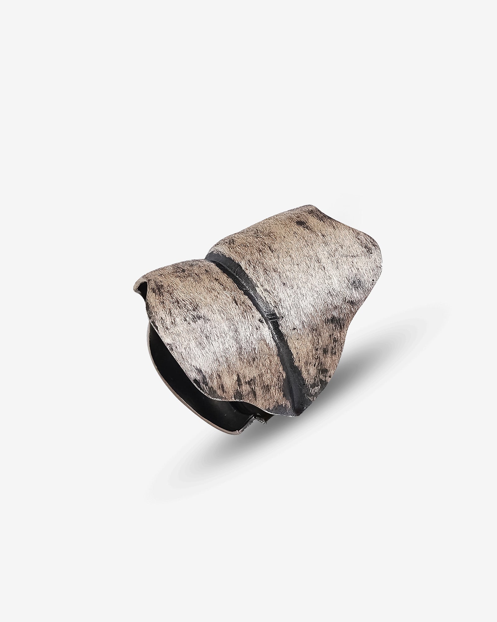 Wide Rustic Handcrafted Ring - Raw Textured Adjustable Silver Ring - Hammered Handmade Ring - Chunky Sterling Silver Ring