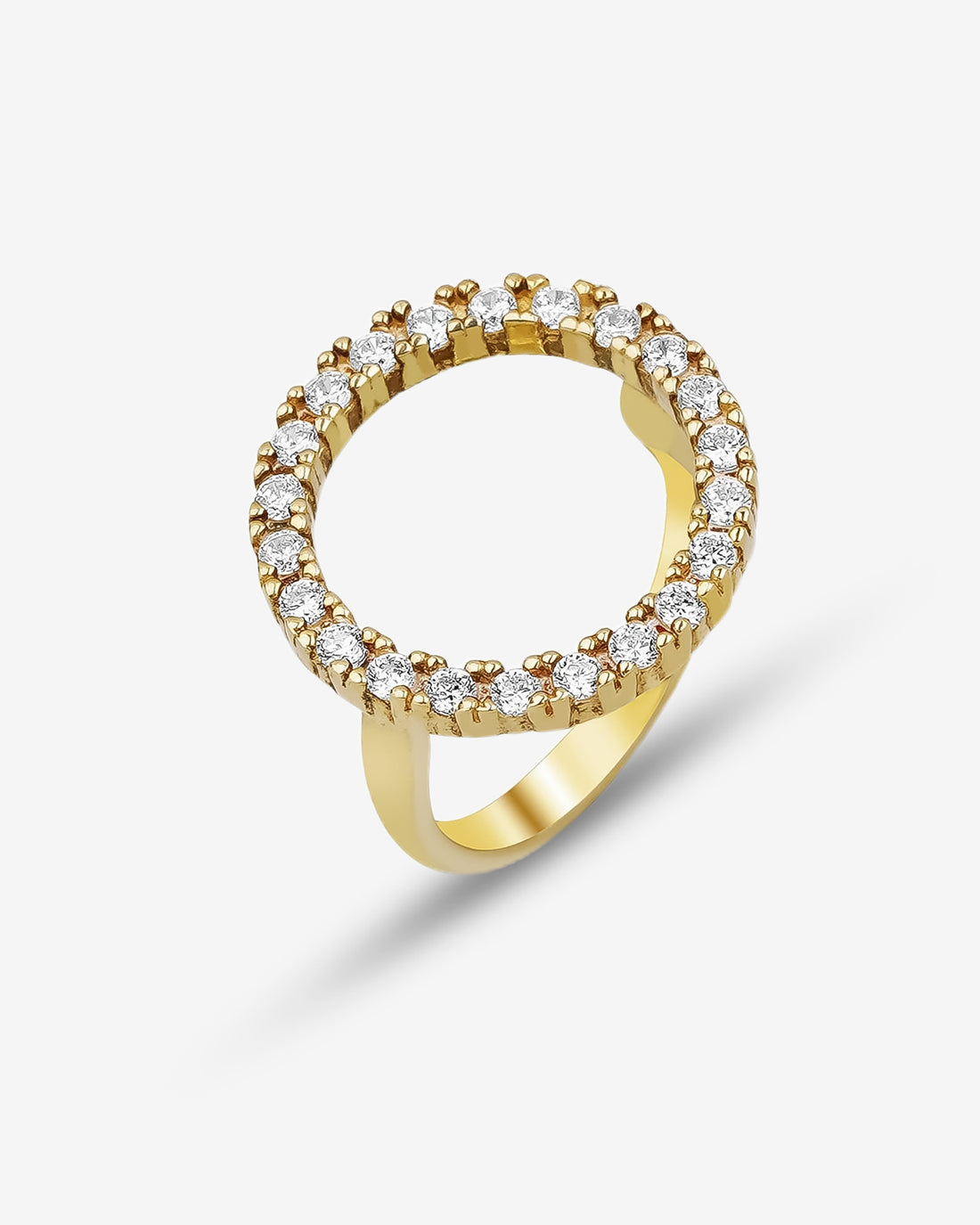 Cz Halo Ring - Sparkling Open Circle Ring - Minimalist Sterling Silver Jewelry - Zirconia Jewelry - Dazzling Crystal Halo Ring - Unique Gift