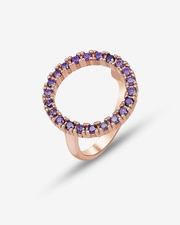 Cz Halo Ring - Sparkling Open Circle Ring - Minimalist Sterling Silver Jewelry - Zirconia Jewelry - Dazzling Crystal Halo Ring - Unique Gift